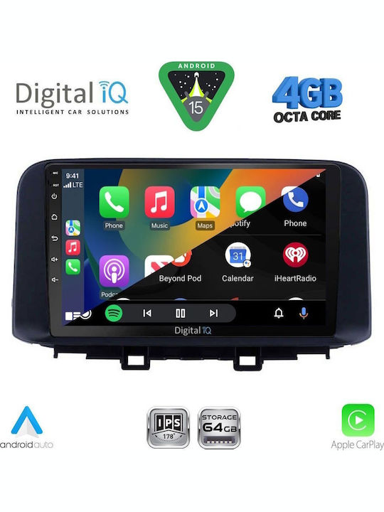 Digital IQ Car Audio System for Hyundai Kona 2017-2023 (Bluetooth/USB/WiFi/GPS/Apple CarPlay/Android Auto) with 10" Touch Screen