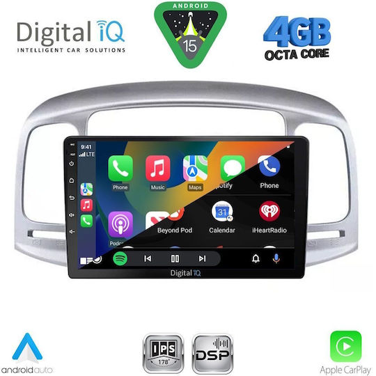 Digital IQ Car Audio System for Hyundai Accent 2005-2012 (Bluetooth/USB/WiFi/GPS/Apple CarPlay/Android Auto) with 9" Touch Screen