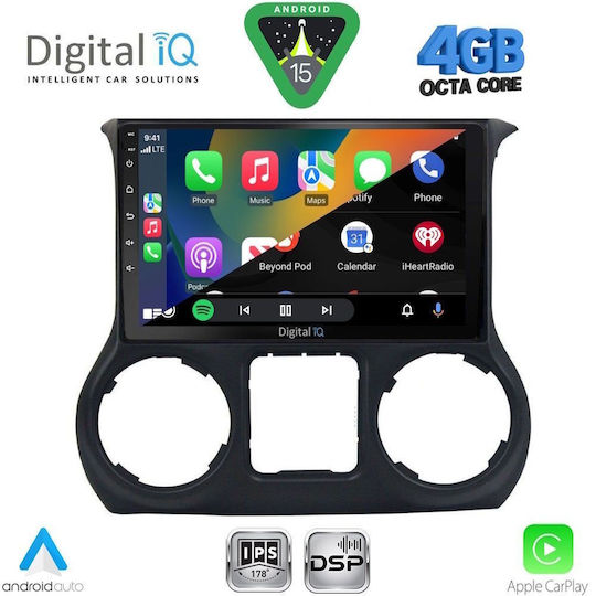 Digital IQ Ηχοσύστημα Αυτοκινήτου για Jeep Wrangler 2014-2017 (Bluetooth/USB/WiFi/GPS/Apple-Carplay/Android-Auto) με Οθόνη Αφής 10"