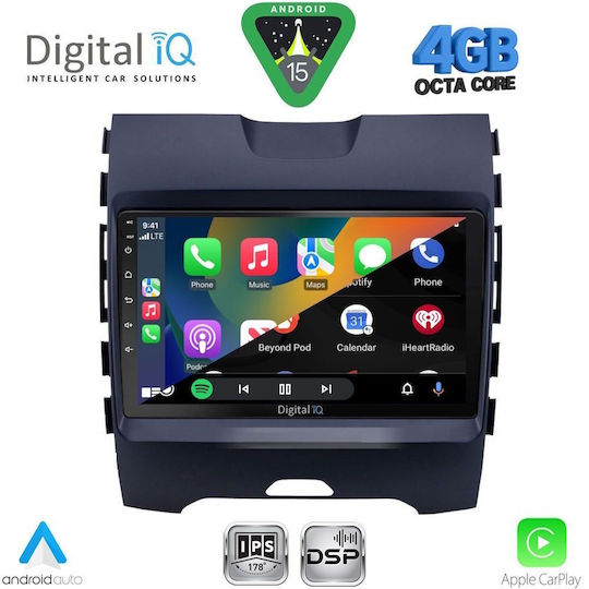 Digital IQ Ηχοσύστημα Αυτοκινήτου για Ford Edge 2015-2023 (Bluetooth/USB/WiFi/GPS/Apple-Carplay/Android-Auto) με Οθόνη Αφής 9"