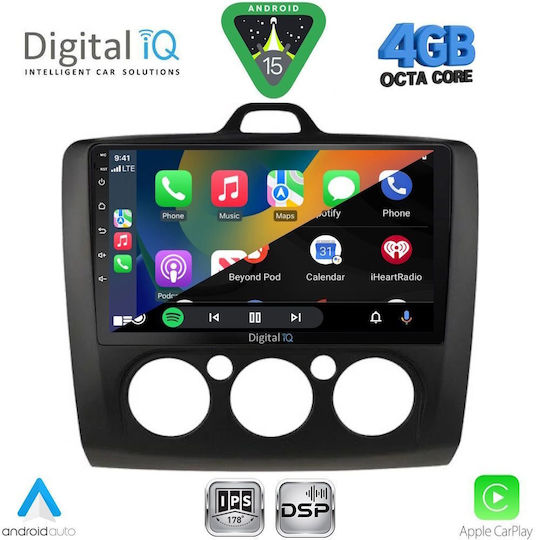 Digital IQ Car Audio System for Ford Focus 2005-2012 with A/C Bluetooth USB WiFi GPS Apple CarPlay Android Auto with 9" Touch Screen