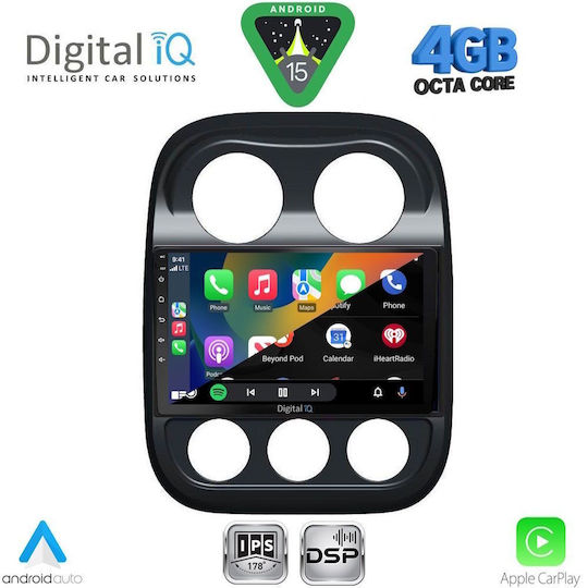 Digital IQ Ηχοσύστημα Αυτοκινήτου για Jeep Compass / Patriot 2007-2016 με Clima (Bluetooth/USB/WiFi/GPS/Apple-Carplay/Android-Auto) με Οθόνη Αφής 10"