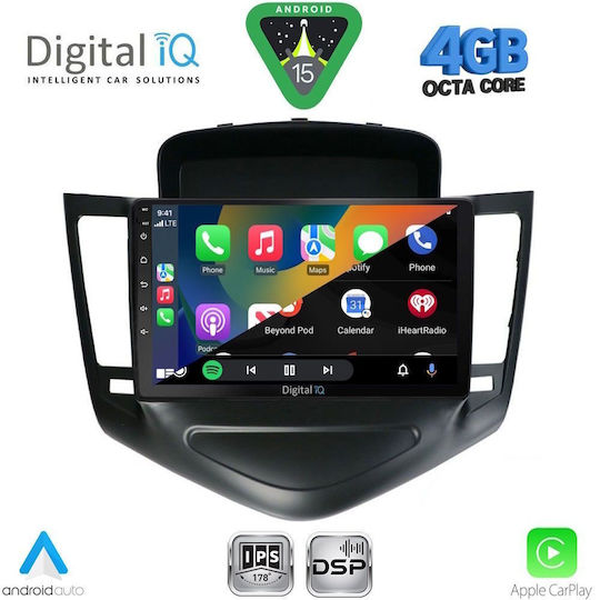 Digital IQ Car Audio System for Chevrolet Cruze 2008-2012 with Clima (Bluetooth/USB/WiFi/GPS/Apple CarPlay/Android Auto) with 9" Touch Screen