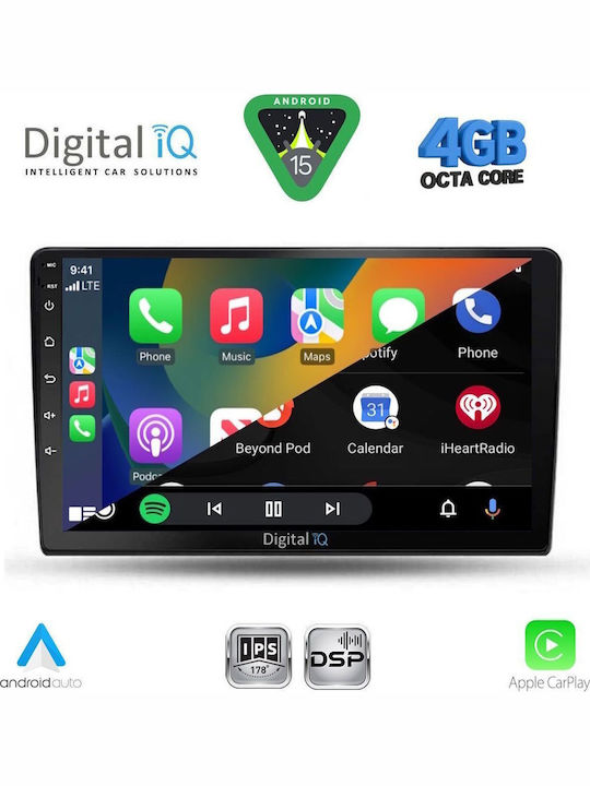 Digital IQ Car Audio System for Dacia Duster 2012-2019 Bluetooth USB WiFi GPS Apple CarPlay Android Auto with 9" Touch Screen