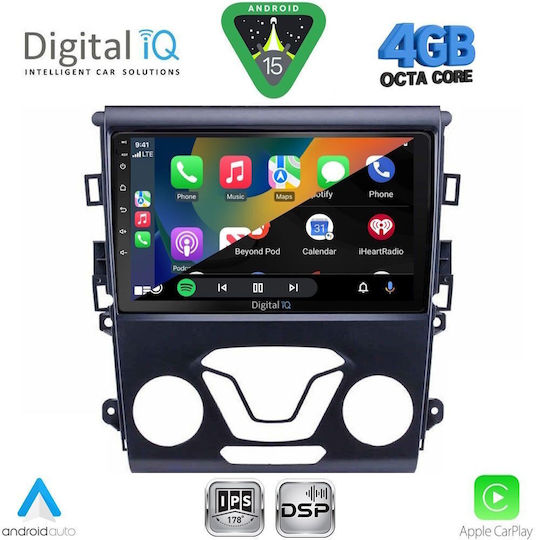Digital IQ Ηχοσύστημα Αυτοκινήτου για Ford Mondeo 2014-2023 με A/C (Bluetooth/USB/WiFi/GPS/Apple-Carplay/Android-Auto) με Οθόνη Αφής 9"