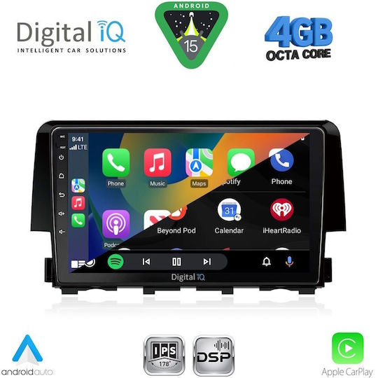 Digital IQ Ηχοσύστημα Αυτοκινήτου για Honda Civic 2012-2016 (Bluetooth/USB/WiFi/GPS/Apple-Carplay/Android-Auto) με Οθόνη Αφής 9"