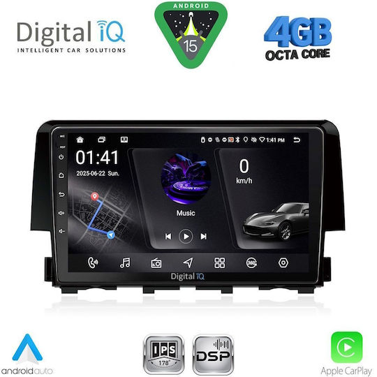 Digital IQ Ηχοσύστημα Αυτοκινήτου για Honda Civic 2012-2016 (Bluetooth/USB/WiFi/GPS/Apple-Carplay/Android-Auto) με Οθόνη Αφής 9"
