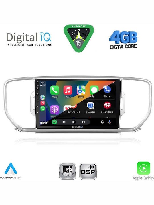 Digital IQ Car Audio System for Kia Sportage 2015-2018 (Bluetooth/USB/WiFi/GPS/Apple CarPlay/Android Auto) with 9" Touch Screen