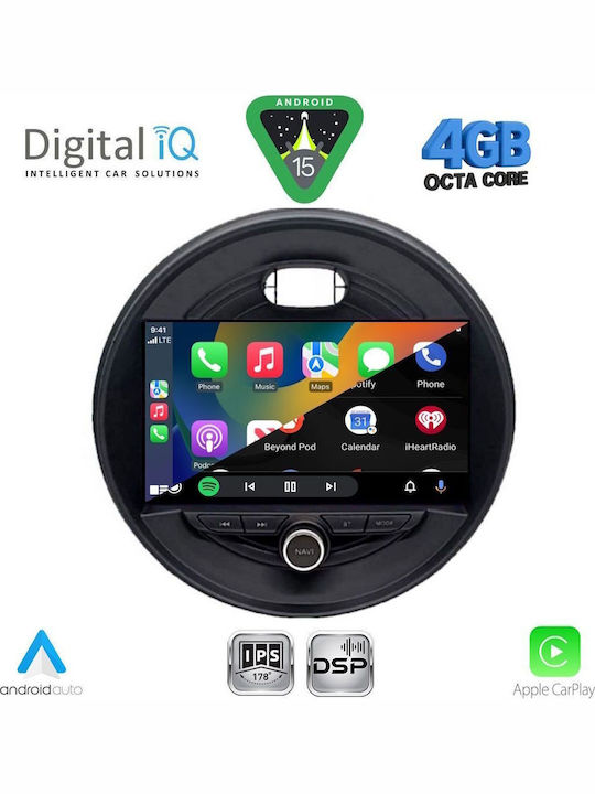 Digital IQ Car Audio System for Mini Cooper Clubman Roadster and Countryman 2014-2019 with 9 Inch Touch Screen Bluetooth USB Wi-Fi GPS Apple CarPlay and Android Auto