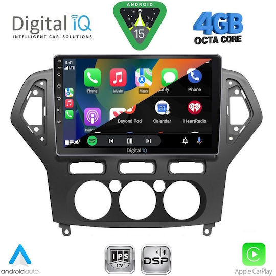 Digital IQ Ηχοσύστημα Αυτοκινήτου για Ford Mondeo 2007-2011 με A/C (Bluetooth/USB/WiFi/GPS/Apple-Carplay/Android-Auto) με Οθόνη Αφής 10"