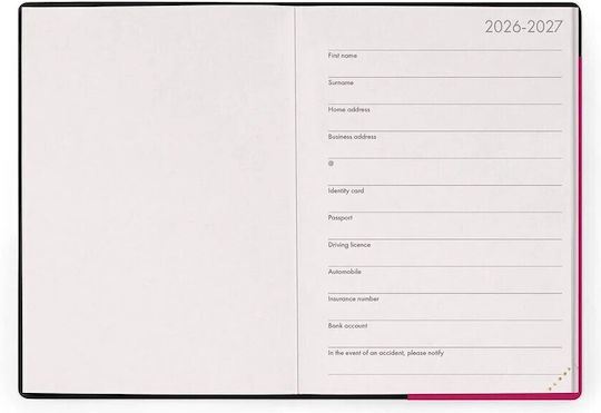 Legami Milano Raspberry Jam Agendă Săptămânală 2026/27 Raspberry Jam 9.5x13.5 cm