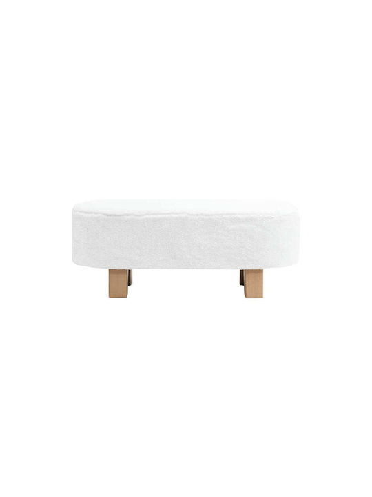 Fabric Upholstered Bench Stool White