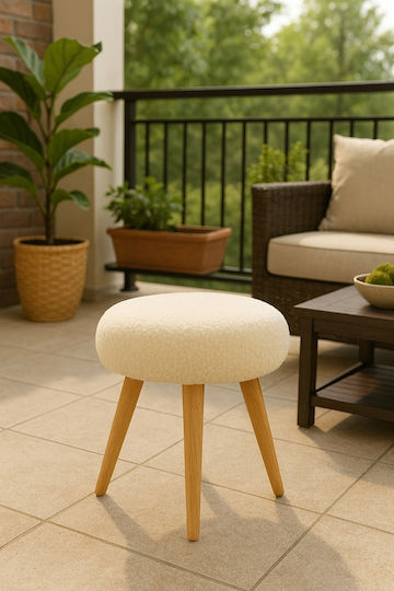SteweHome Hocker Für Das Wohnzimmer Mit Kissen Für Make-up Mit Holzbein Und Körper Aus MDF · Ste-026412-v57190