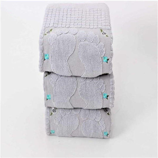 SteweHome Set Cotton Bath Mats Gray 50x70cm 3 Pieces