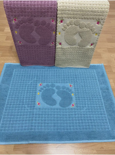 SteweHome Bath Mat Set Cotton SteweHome Petrol Blue 50x70cm 3 Pieces