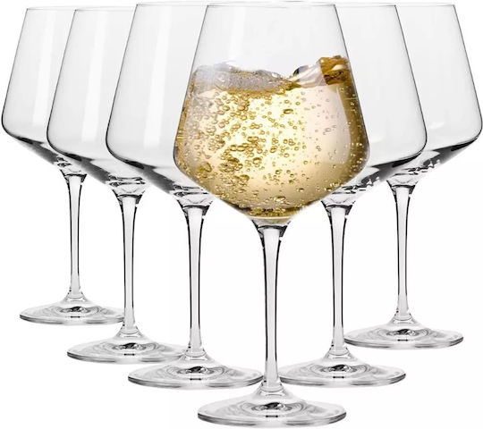 Krosno Set Pahare Vin Alb Cu Picior Din Cristal 460ml 6 Bucăți