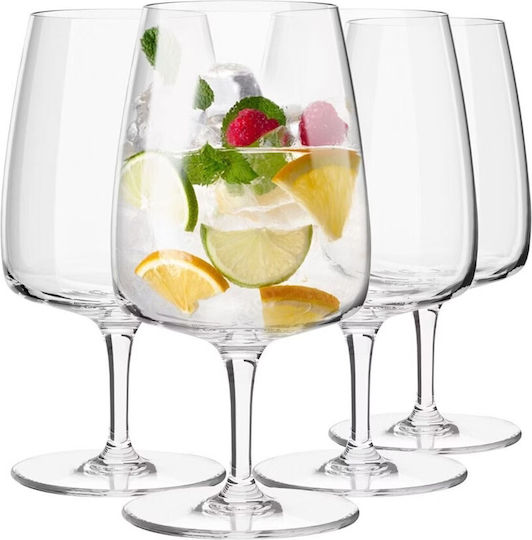 Krosno Set Brillen Wasser Bier Cocktail Kolonnata Kristall 330ml 4Stücke