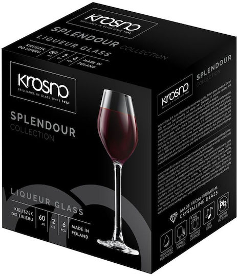 Krosno Set Gläser Likör Kelch Glas 60ml 6 Stück