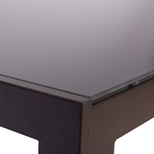 Set Dining Pentru Exterior Textilene 7 Piese Maro