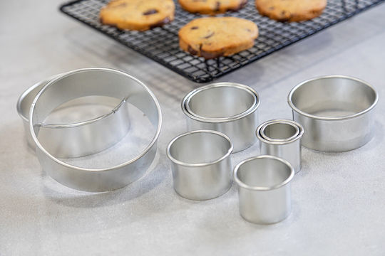Set 11 Runde Keksausstecher Gerade Kanten Metallisch Kitchen Craft