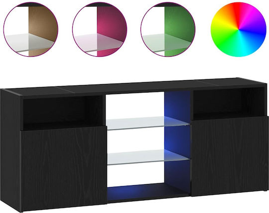 Έπιπλο TV Επιδαπέδιο με Φωτισμό Led Μαύρο 120x30x50εκ. Έπιπλο TV Επιδαπέδιο με Φωτισμό Led Μαύρο 120x30x50εκ.