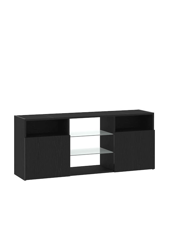 TV Stand with LED Lighting Black L120xW30xH50cm