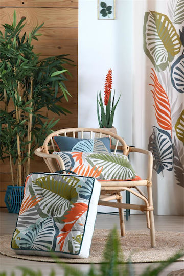 Pouf Bolster Tropical Leaves 40x40x30cm