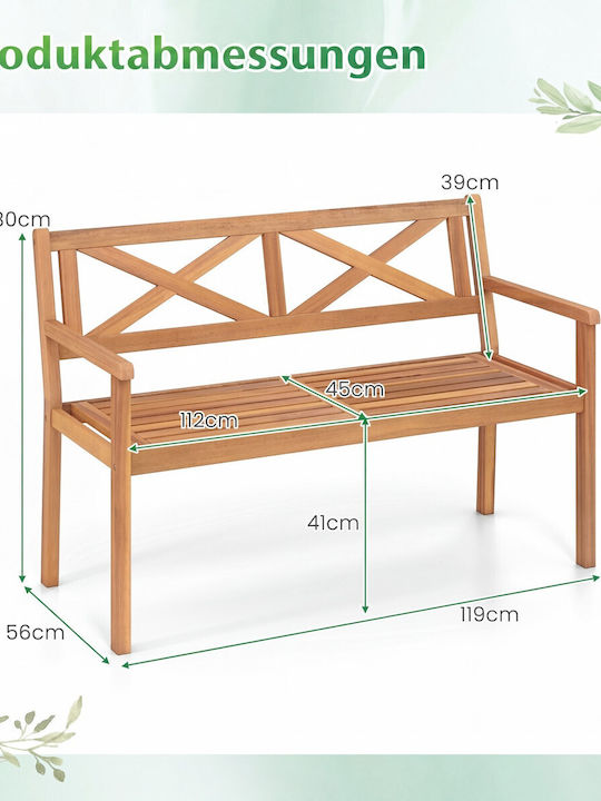 Bancă De Exterior Din Lemn 80x56x119cm