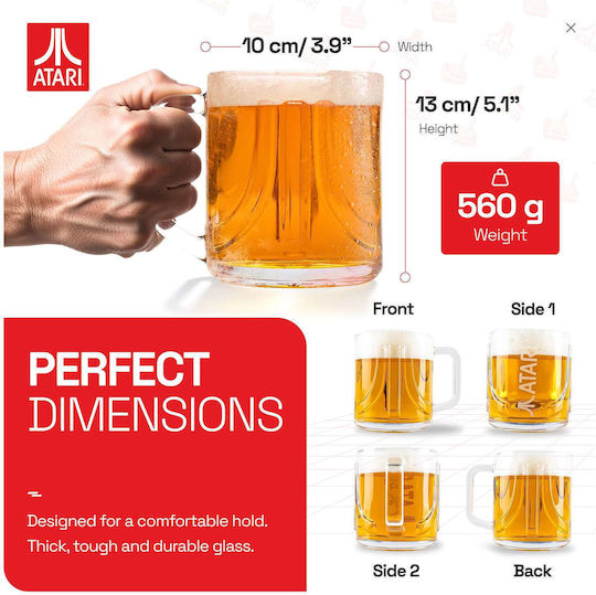 Thumbs Up Pahar Pentru Bere / Cocteiluri Din Sticlă În Culoare Aurie 600ml