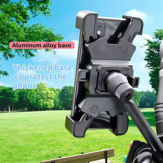 Suport Telefon Motocicletă Scuter Rotire 360° Prindere Oglindă Negru