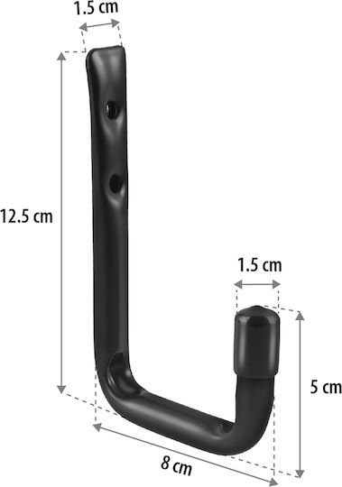 Set 8 Maclean MC-489 Wall Mounts Elastic Wheels Ladders Bicycles Steel Maximum Load 22kg/Arm