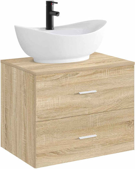 vidaXL Επικαθήμενος Νιπτήρας Πορσελάνης 59x35x21cm Μαύρο