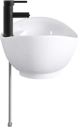 vidaXL Επικαθήμενος Νιπτήρας Πορσελάνης 59x35x21cm Μαύρο