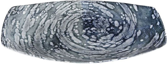 Porland Oval Serving Platter Porcelain Blue 27x17cm