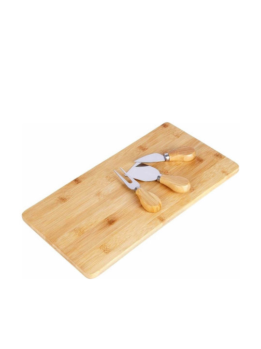Excellent Houseware Serving Platter Cheese Wooden 38x18.5x1.5cm 4 Pieces