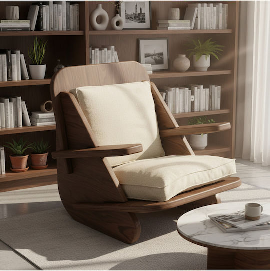Hochlehner-Sessel Braun 65x74x65cm
