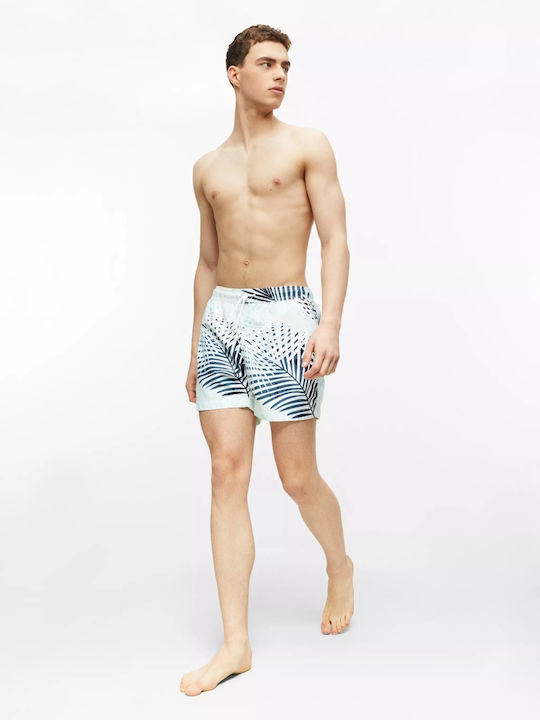 Men's Swim Shorts Light Turquoise Floral