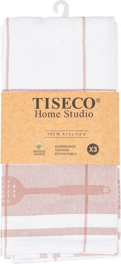 Tiseco Tischhandtuch aus 100% Baumwolle in Rosa Farbe 50x70cm 3 Stück Tiseco Tischhandtuch aus 100% Baumwolle in Rosa Farbe 50x70cm 3 Stück