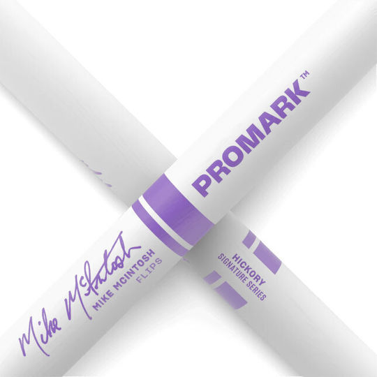 Promark Txdcmm2xw Mike Mcintosh Signature Flips White Drumsticks With Purple Details