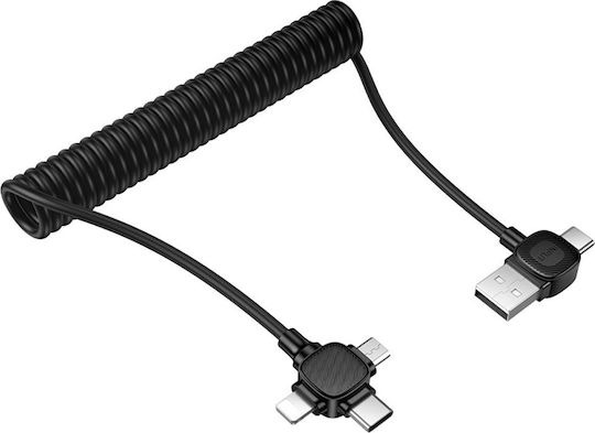 Lamtech 6-in-1 Charging Cable Type-c/usb To Type-c/lightning-micro-usb 3a 1.5m Black Lam981104