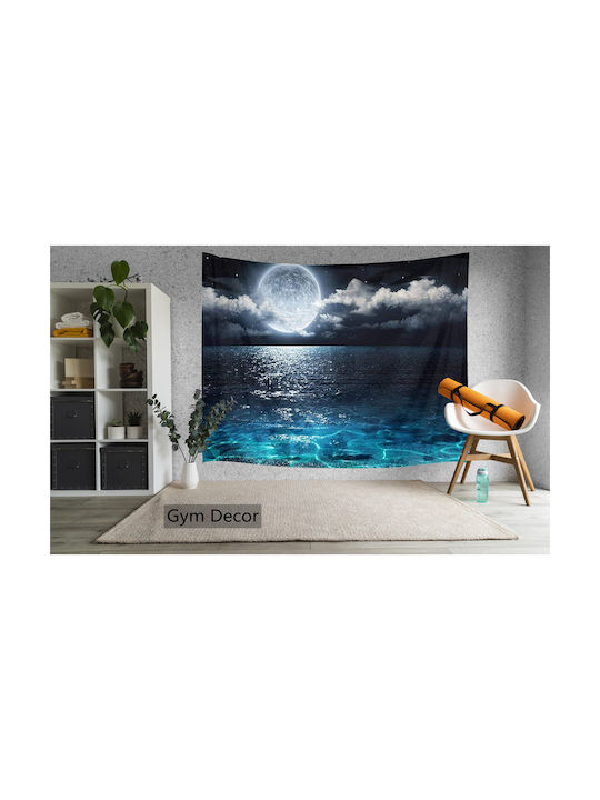 FRIPIA FRIPIA Wandbehang Nachtblaues Meereslandschaft Handgefertigt aus Stoff 150x130cm