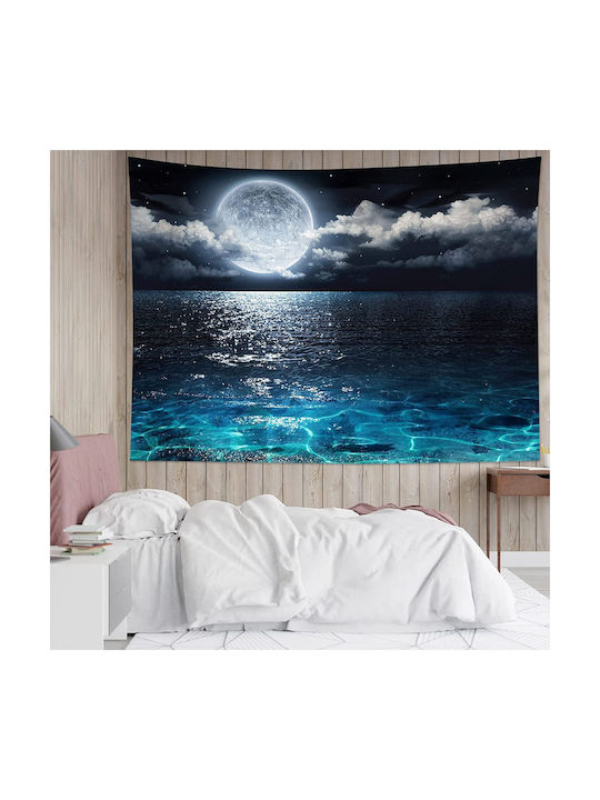 FRIPIA Decorative Tapestry Night Sea Landscape Made of Fabric 200x150cm