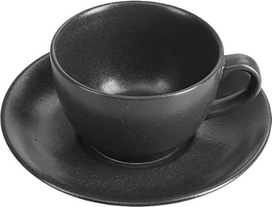 Porland Φλιτζάνι Tσαγιού από Πορσελάνη Μαύρο 250ml