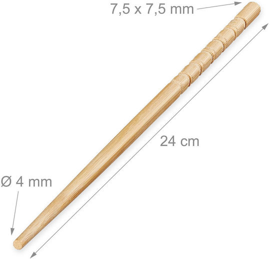 Relaxdays Set Bețe Din Bambus 50 Perechi 24x0.75x0.75 Cm Culoare Naturală