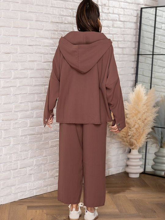 Set Damen Jogginghosen Braun