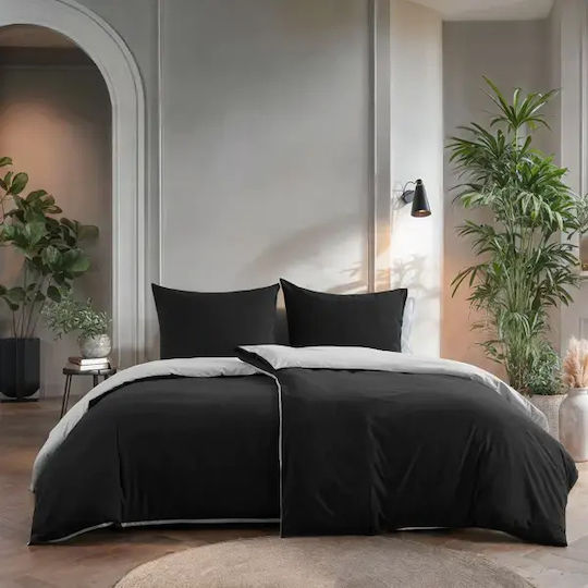 Sleep Time Duvet Cover Set White Black Sleep Time Duvet Cover Set White Black