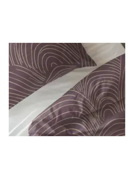 Sleeptime Set Huse Pentru Pilote 100% Bumbac 200x220cm Dublu Cu 2 Fețe De Pernă Violet