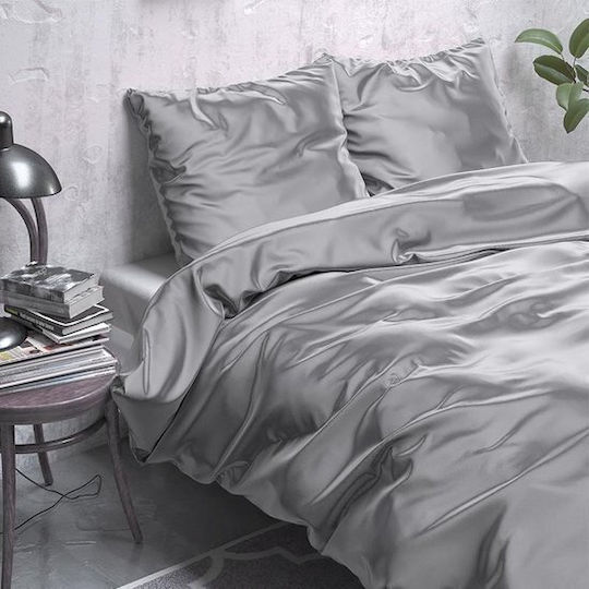 Sleep Time Duvet Cover Set Silver Color Sleep Time Duvet Cover Set Silver Color