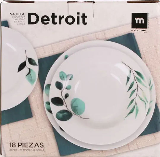 La Mediterranea Alb Ceramică Set de Vase 18buc