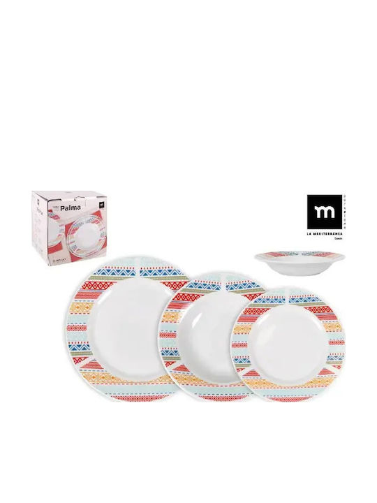 La Mediterranea Alb Ceramică Set de Vase 18buc